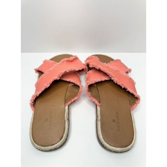 Caslon Slides Crisscross‎ Coral Size 9 Open Toe Paxton Espadrille Sandals - Picture 4 of 7